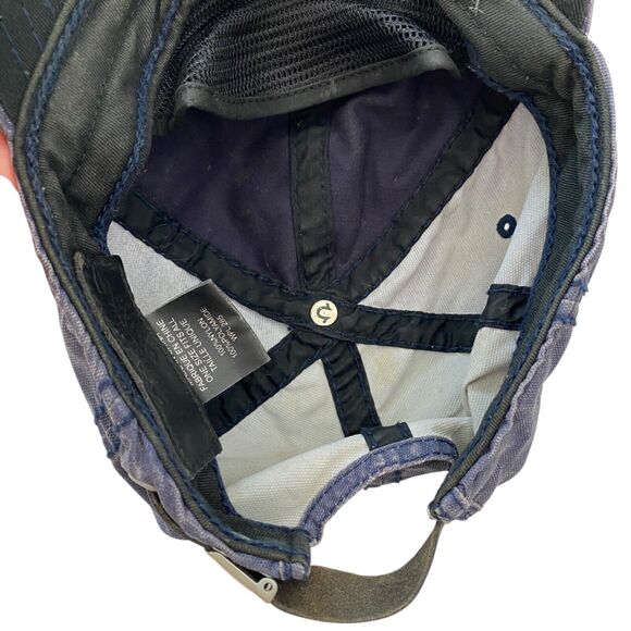 True Religion Hat Cap World Tour Blue Strapback Embroidered Y2K Grunge Baseball - Picture 9 of 12